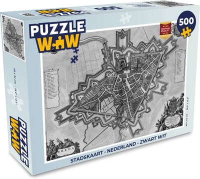 Puzzel Stadskaart - Nederland - Zwart Wit - Legpuzzel - Puzzel 500 stukjes - Plattegrond