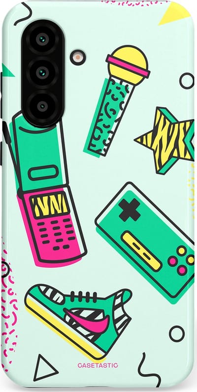 Casetastic Hoesje Geschikt voor Samsung A56 / A36 - Stijlvolle Beschermende Duo-layer Case - Retro 80s sneaker