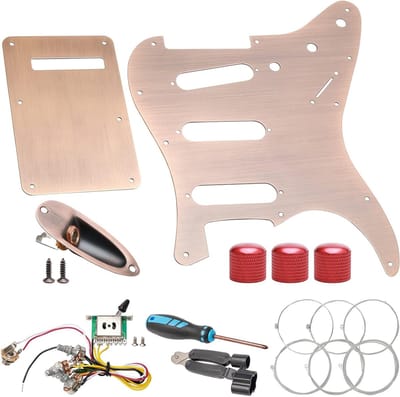 Guitar pickguard en backplate set met bekabeling, potentiometer, snaren en schroeven voor Stratocaster gitaaronderdelen