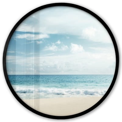 Poster in lijst Rond - Fotolijst 40x40 cm - Posters - Strand - Zee - Zomer - Ronde posterlijst zwart - Decoratie - Wanddecoratie woonkamer - Muurdecoratie slaapkamer