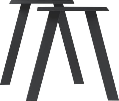 Stalen onderstel Heustreu set van 2 tafelpoot 40x40 cm zwart [en.casa]
