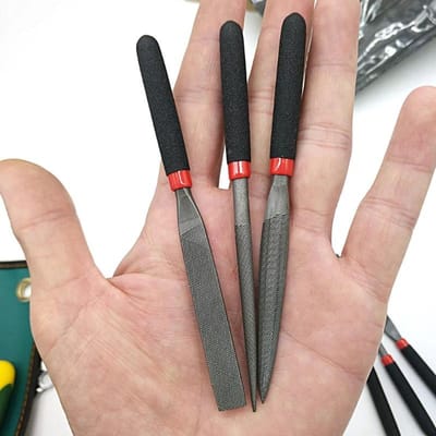 3 Stuks Kleine Stalen Vijlen Naald Vlakke Vijl Voor Steen Glas Metaal Snijden Ambacht Houtbewerking Handgereedschap Set Timmergereedschap 3pcs