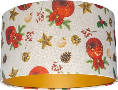 Uniqq Lampenkap met kerst print 30 cm rond – 20 cm hoog