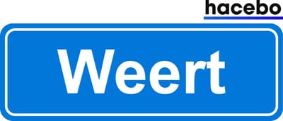Hacebo - Plaatsnaam Sticker - 29x10 CM - Weert sticker - Verkeersborden sticker - grappige cadeaus - Weert