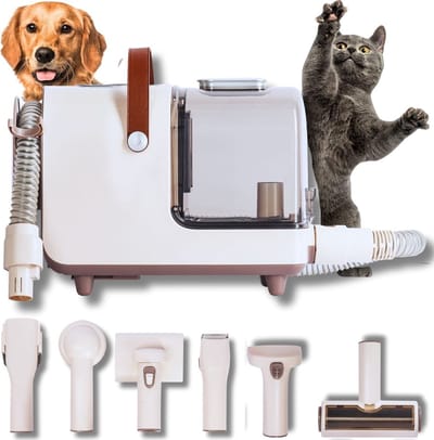 De Blaffende Kat Professionele 7-in-1 Hondentondeuse verzorging set - Hondentrimmer - Fluisterstille Dierentondeuse - Luxe Katten & Honden Trimset