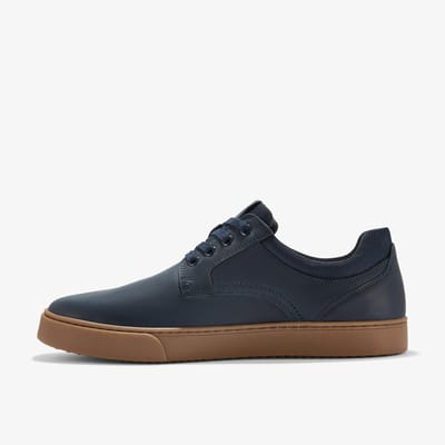 Lockton Das Navy Olie Leer Sneakers
