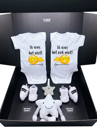 Kraamcadeau tweeling - tweeling romper - kan ook rechtstreeks verstuurd worden als cadeau