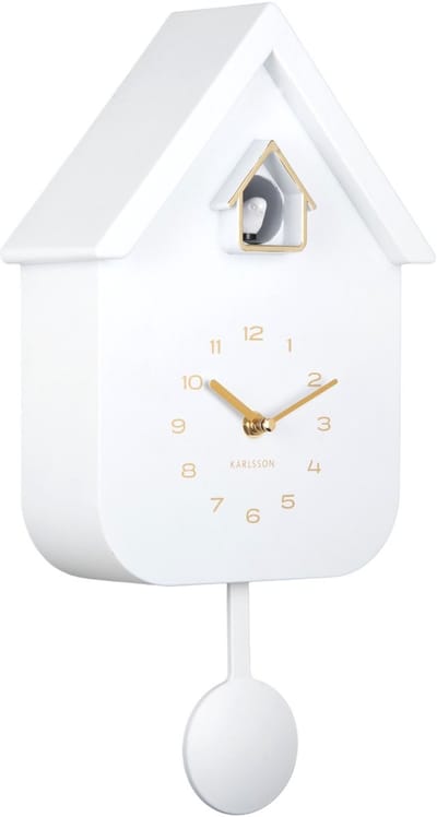 Karlsson Wandklok Solo Color Cuckoo - Wit - 6x21,5x41cm - Wandklok Modern