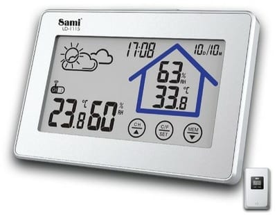 Weerstation Binnen Buiten - Weersvoorspeller - Weersvoorspelling Bijhouden - Draadloze Buitensensor - Touchscreen Display - Wit