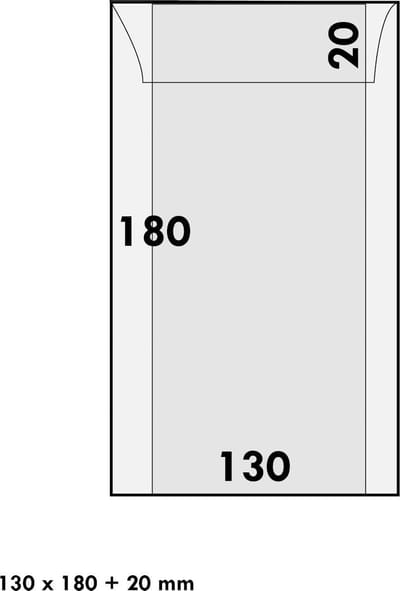 Lindner pergamijn 130 x 180 mm + 20 mm klep (500x) DIN C6 - papier - envelop - envelopjes - zakjes - 100% recyclebaar – glassine