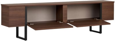 Asir - TV-standaard - Walnoot, zwart - 100% met melamine gecoat spaanplaat - 39 x 190 x 10 cm