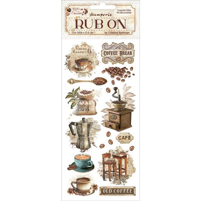 Stamperia - Coffee and Chocolate Rub-On 4x8,5 Inch Vintage Coffee Moments (DFLRB193)