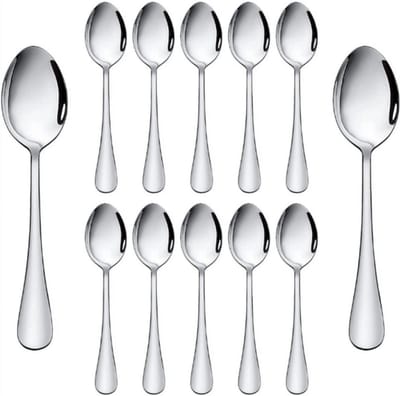 EXCITAT Koffielepels - Theelepels van roestvrij staal - Dessertlepels - Kleine lepels voor thuis, restaurant, café - 12 stuks