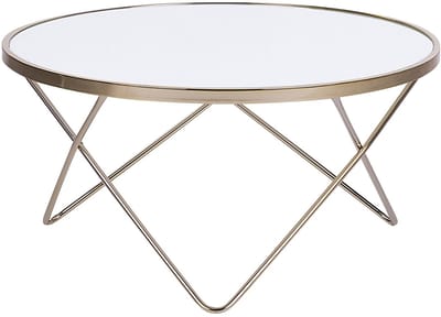 MERIDIAN - Salontafel - Wit/Goud - Veiligheidsglas