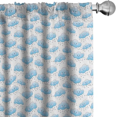 ABAKUHAUS Kleuterkamer gordijnen – Regenwolk – 2x75x175 cm – Hemelsblauw/lila