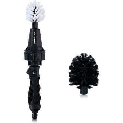 Dunlop Schoonmaakborstel - Velgenborstel - met Slangaansluiting 3/4" - Roterend - Stroomregelknop - 2 Borstels