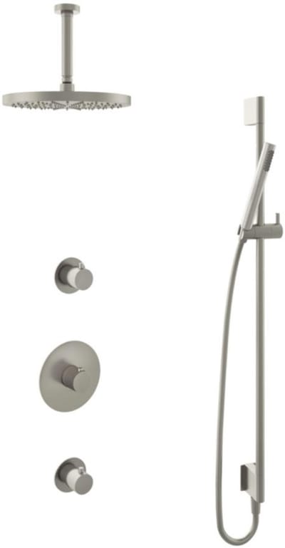 Hotbath Buddy - Inbouw Regendoucheset - 2 Stopkranen - Thermostatisch - Plafondbuis 15 cm - Hoofddouche 300 mm - Staafhanddouche - Glijstang 900 mm - Waterbesparend - V02
