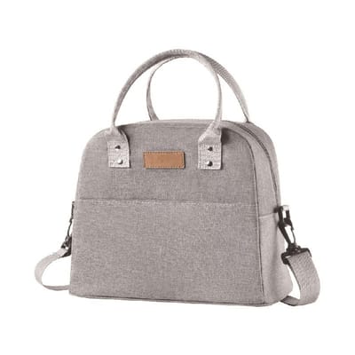 Koeltas - 23x29x16 cm – Isolatie - Handvat Riem - Lunchtas - Laags Geïsoleerde Koeltas - Waterdicht & Lekvrij - Geïsoleerde Koeltas – Picknicktas – 10L - Grijs - LOUZIR