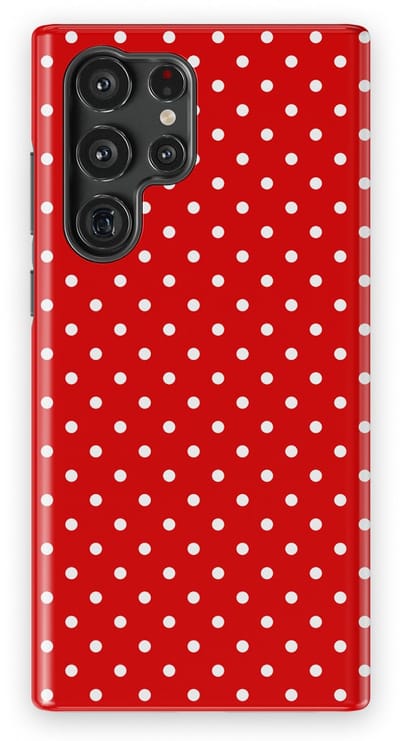 Polka Dots Hoesje Samsung Galaxy S22 Ultra | Geschikt Voor Mag | Stippen Design Backcover Samsung Galaxy S22 Ultra Classic Red