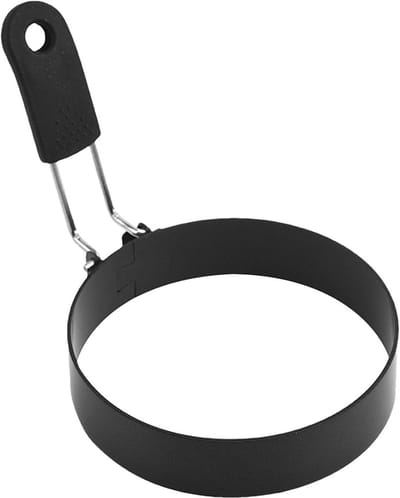Pannenkoekvorm - Omeletring Kookring - Ontbijt Maken - Ergonomisch Ontwerp - 9.5 cm Diameter - Zwart