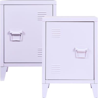Nachtkast Inari set van 2 metaal 57x40x30 cm lichtpaars [en.casa]