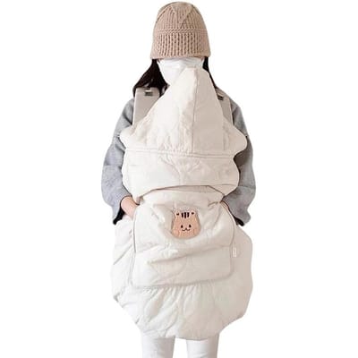 Deken met capuchon voor kinderwagen baby pasgeboren wikkeldeken warme babydrager draagdoek hoes baby cape slaapdekje 80*85cm (as the picture,80x85cm) white