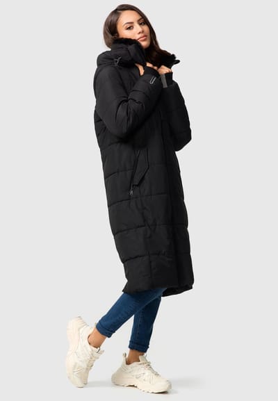 Warm & Waterafstotend Marikoo ZURARAA - Winterjas Dames - Volwassen - Capuchon - Zwart - XS