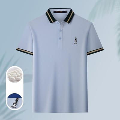 Modieus Geborduurd Comfortabel Poloshirt met Korte Mouwen Casual Zomer Dun T-shirt Top Trend XXXXL