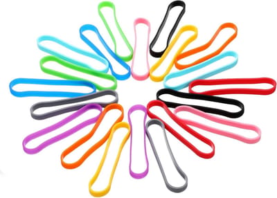 Set van 30 grote siliconen elastische banden, 5 mm breed, herbruikbare 7 cm rubberen ringen voor kantoor, huishouden en het vastbinden van voorwerpen