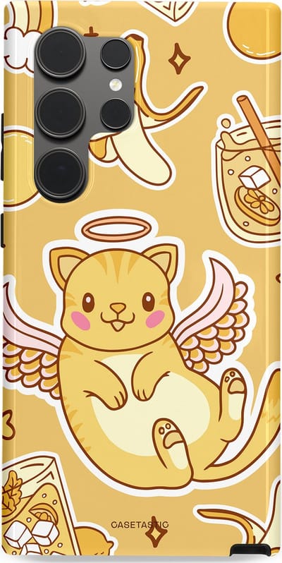 Casetastic Hoesje Geschikt voor Samsung S24 Ultra - Stijlvolle Beschermende Duo-layer Case - Poezenvleugels