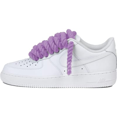 Nike Air Force 1 Low Rope Laces Lila Purple Custom