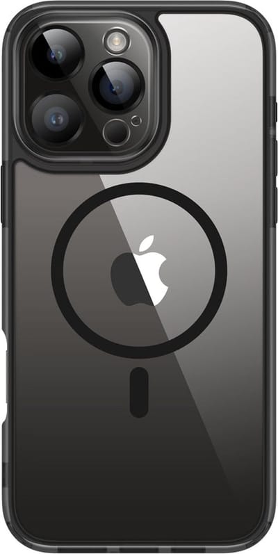 Valenta Hoesje geschikt voor Apple iPhone 16 Pro Max MagSafe Telefoonhoesje Hardcase | Valenta Trend Backcover | Geschikt voor MagSafe | Geschikt voor Draadloos Opladen met Magnetische Ring | MagSafe Case - Zwart