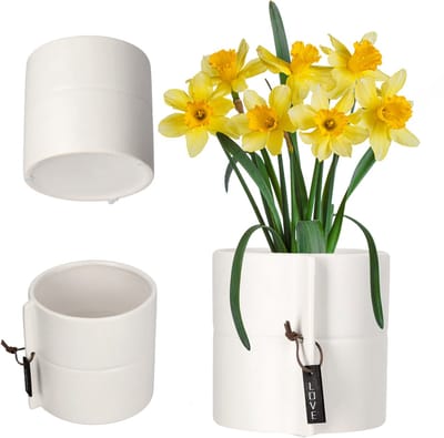 KADAX Keramische plantenbak, wit, binnen, ovaal, ? 13 cm, tafelblad, tuinstijl, bloempot