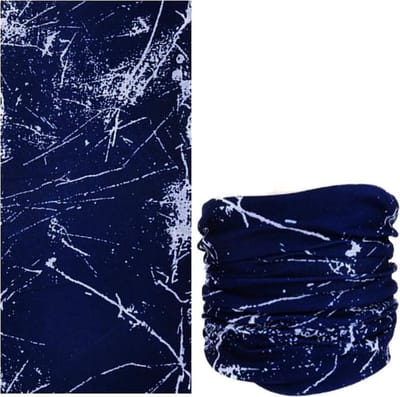 Fako Fashion - Colsjaal - Gezichtsmasker - Bandana - Nekwarmer - Sjaal - Col - Microfiber Faceshield - Paint Navy Blauw