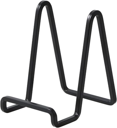 Daity 1 Zwarte ezelstandaard - metalen bordstandaard - decoratieve bordstandaard - decoratieve bordstandaard - 4 -5 inch ijzeren ezel voor borden - foto's - boeken - afbeeldingen - foto's - fotolijsten