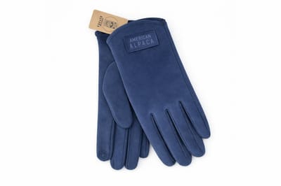 American Alpaca - Dames Suède- Handschoenen – Warm & Zacht - Blauw