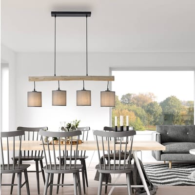 JUST LIGHT. GmbH Hanglamp Green Tribu, papieren kappen, 4-lamps