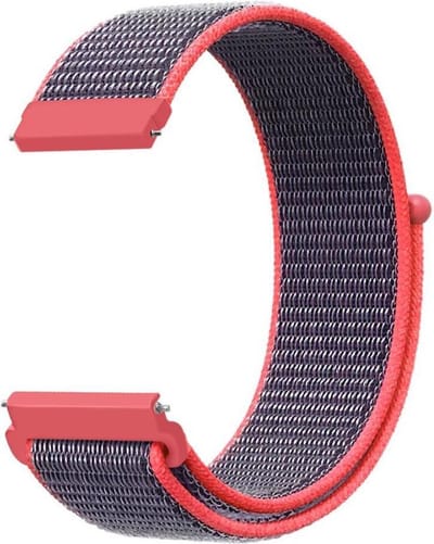 KELERINO. Nylon bandje geschikt voor Samsung Galaxy 46 MM / Gear S3 - Grijs / Rood