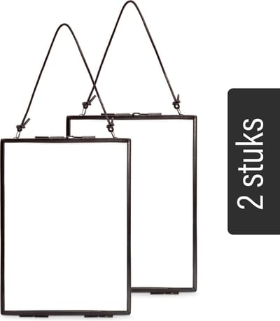 vtwonen - Set van 2 - Fotolijsten - Zwart - Metaal - 14x19x0,7cm