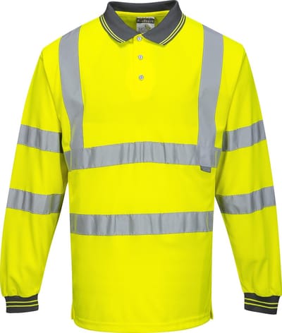 Portwest Hi-Vis Lange Mouw Poloshirt S277 - Geel - S
