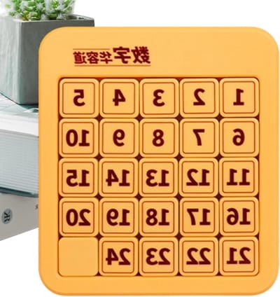 Schuifpuzzels Kinderen - Cijfer Breinbreker - Mentale Behendigheid - Magnetische Sluiting - 6x6 Raster - Zacht Gekleurd