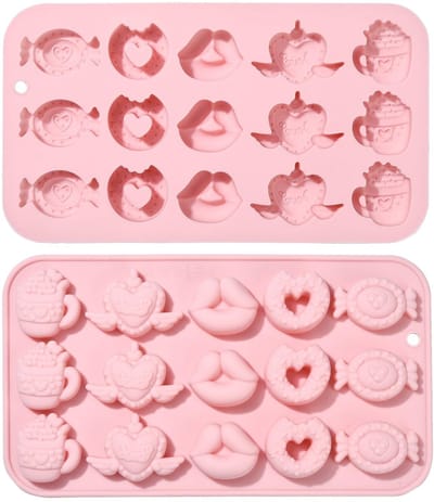 Allecto - Love Silicone Molds - Roze Hartvormige Candy en Chocolade Mallen - Bakaccessoires - Perfect voor feestjes - Creatief bakken - Geschikt vo...