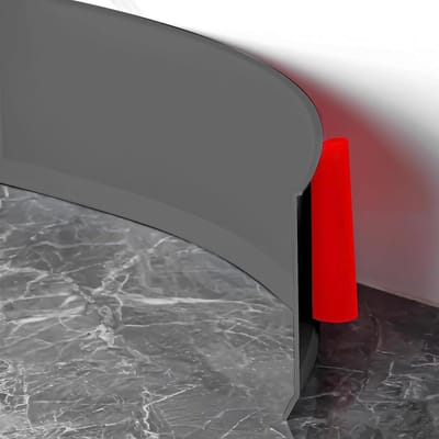 Zelfklevende Soft Skirting Board van 10 m PVC voor Keuken en Badkamer, Flexibele Eindstrip in Grijs (8 cm x 10 m)