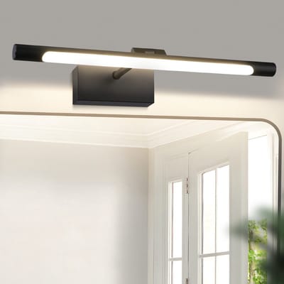 NETTLIFE LED Spiegellamp - 40CM - zwart - 6W badkamerlamp - IP44 wandlamp - 4000K neutraal wit - moderne Spiegelverlichting - voor badkamermeubel | kelder | keuken