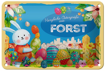 Blechschild Ostern Ostergrüße 18x12cm FORST Geschenk Deko