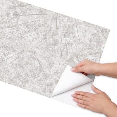 Coloray Meubel Wrap Folie - Grijs Meubelfolie - 50x100 cm - Plakfolie Meubels Houtstructuur - Decoratiefolie Zelfklevend - Minimalist Meubelfolie - Meubelfolie Zelfklevend - Badkamer decoratie - Texturen
