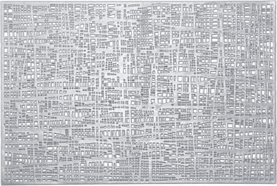 Zeller Design Placemats - Glanzend Zilver - Rechthoekig - 30 x 45 cm - Kunststof
