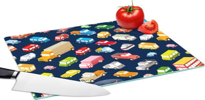 Glazen Snijplank - 39x28 - Patroon - Auto - Verkeer - Snijplanken Glas