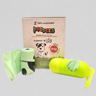 Poopees Hondenpoepzakjes Starter Set - Omdoos van 20 dozen à 135 zakken - Biologisch Afbreekbare Poepzakjes met Dispenser - VOORDEELVERPAKKING