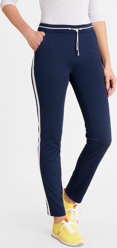 Damart - Losvallende fleece broek bouclette binnenkant - Dames - Blauw - XS